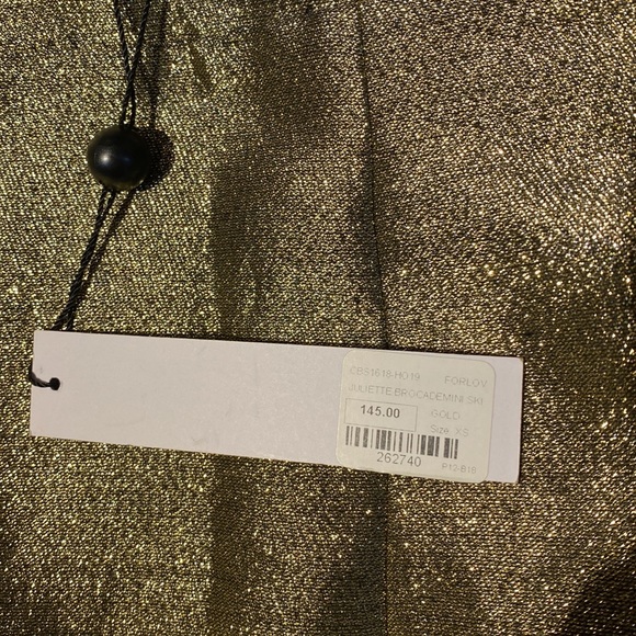 For Love and Lemons Juliette Brocade Micro Mini Skirt in Gold size XS NWT - Picture 12 of 15